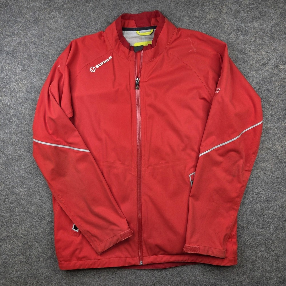 Sunice Jacket Mens Large Red Zephal Full Zip Golf Waterproof Windbreaker